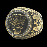Skull King Gemstone Signet Ring