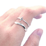 Mini Cross 925 Silver Ring