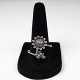 Sunflower Honey Bee 925 Silver Ring