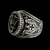 Skull King Gemstone Signet Ring