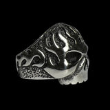 Retro Flame Skull Ring