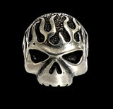 Retro Flame Skull Ring