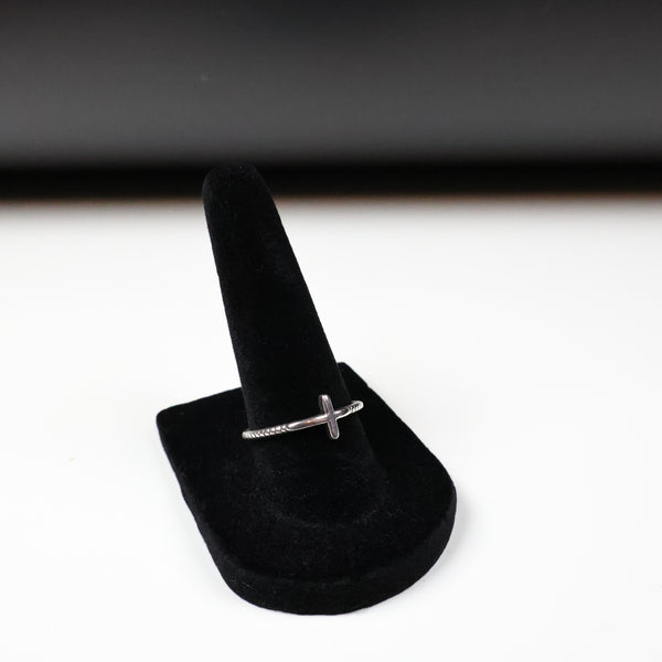 Mini Cross 925 Silver Ring