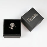 Sunflower Honey Bee 925 Silver Ring