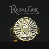 Sacred Prayer Hands Gold Ring