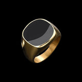 Onyx Ring Silver And Gold