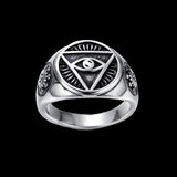 ALL SEEING EYE TRIANGLE RING - Rebelger.com