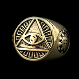 ALL SEEING EYE TRIANGLE RING - Rebelger.com