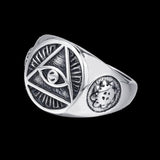 ALL SEEING EYE TRIANGLE RING - Rebelger.com