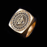 BIG GOLDEN MASONIC RING - Rebelger.com