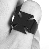 BLACK CROSS RING - Rebelger.com