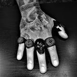BLACK HEAVY GRIN SKULL RING - Rebelger.com