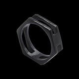 BLACK HEXAGON RING - Rebelger.com