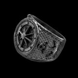 Black Nautical Navigation Anchor Ring - Rebelger.com