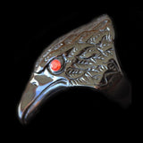 BLACK RAVEN HEAD RING - Rebelger.com