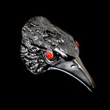 BLACK RAVEN HEAD RING - Rebelger.com