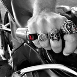 BLACK RED STONE SHIELD RING - Rebelger.com