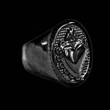 BLACK SACRED HEART RING - Rebelger.com
