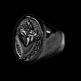 BLACK SACRED HEART RING - Rebelger.com