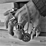 BLACK SIGNET ODIN'S HORN RING - Rebelger.com