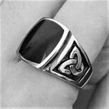 BLACK SIGNET ODIN'S HORN RING - Rebelger.com