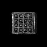BLACK STUDDED SQUARE RING - Rebelger.com