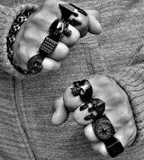 BLACK STUDDED SQUARE RING - Rebelger.com