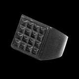 BLACK STUDDED SQUARE RING - Rebelger.com