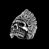 CHIEF NATIVE SKULL RING - Rebelger.com