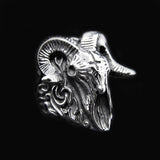 CROSS RAM SKULL RING - Rebelger.com