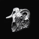 CROSS RAM SKULL RING - Rebelger.com