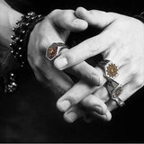 DEATH CHAIN LEATHER AND STEEL SKULL BRACELET - Rebelger.com