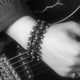 DEATH CHAIN LEATHER AND STEEL SKULL BRACELET - Rebelger.com