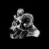 DEVIL GOAT SKULL RING - Rebelger.com