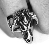 DRAGON SKULL HEAD RING - Rebelger.com
