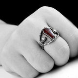 RUBY COFFIN SKULL RING - Rebelger.com