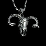 GOAT SKULL HEAD NECKLACE - Rebelger.com