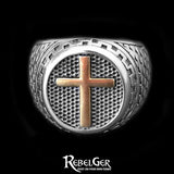 GOLDEN CROSS RING - Rebelger.com