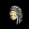 GOLDEN SKULL WARRIOR CHIEF RING - Rebelger.com