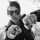 GOLDEN SKULL WARRIOR CHIEF RING - Rebelger.com