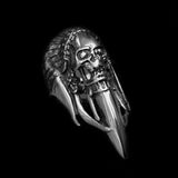 INDIAN SKULL HORN RING - Rebelger.com