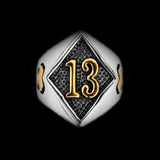 LUCKY 13 GOLD SKULL RING - Rebelger.com