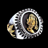 PRAYER HANDS GOLD RING - Rebelger.com