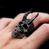 HORNED SKULL RING