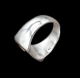 Gold Top Square Ring 925 Silver Ring