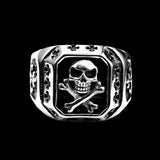 SILVER SAINT SKULL RING - Rebelger.com