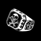 SILVER SAINT SKULL RING - Rebelger.com