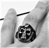 SNAKE BITE SKULL RING - Rebelger.com