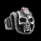 SNAKE BITE SKULL RING - Rebelger.com