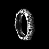 STACKED SKULL HEAD RING - Rebelger.com